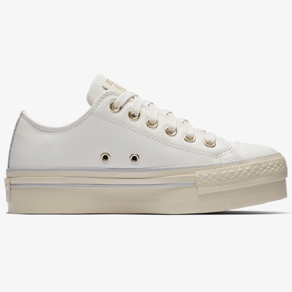 white platform converse leather